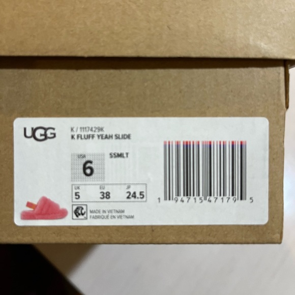 UGG Pink Fluff Yeah Slide Sz. 6 Strawberry Sorbet Multi - Picture 5 of 5